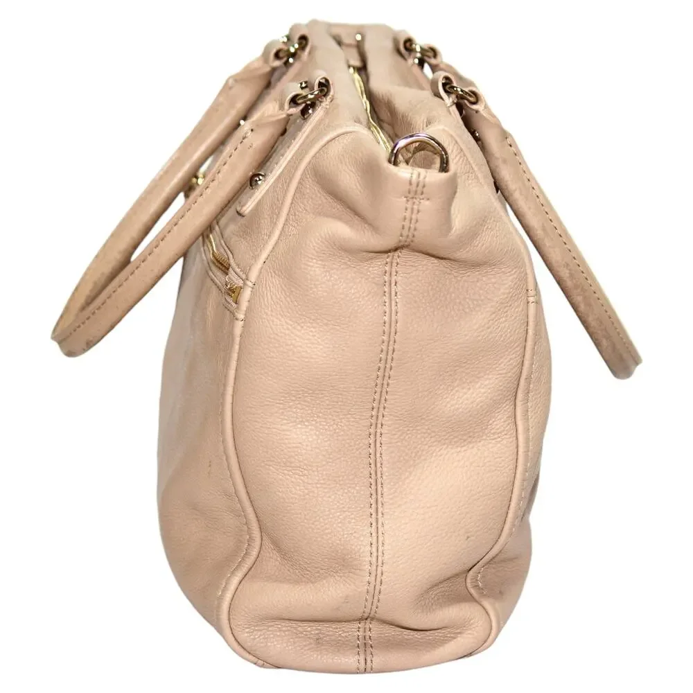 Kate Spade NY Beige Pebbled Leather Tote Satchel